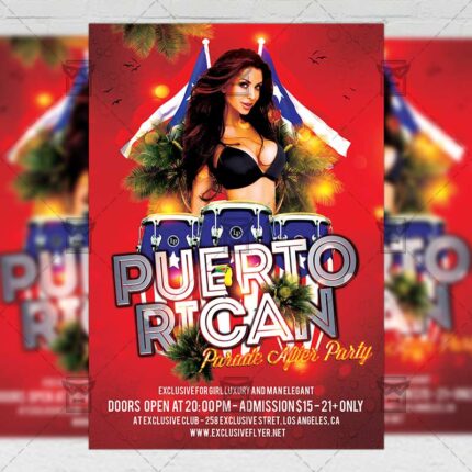 Download Puerto Rican Parade After Party PSD Flyer Template Now