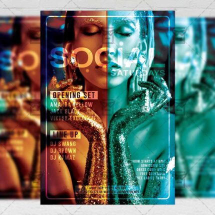 Download Social Saturdays PSD Flyer Template Now