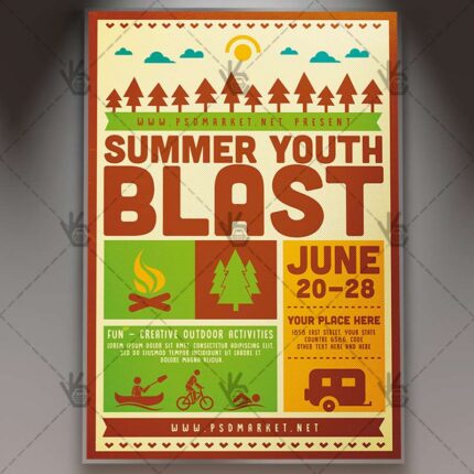 Download Summer Blast Camp Flyer - PSD Template