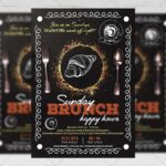 Download Sunday Brunch Happy Hours PSD Flyer Template Now