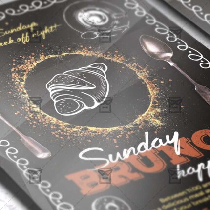 Download Sunday Brunch Happy Hours PSD Flyer Template Now