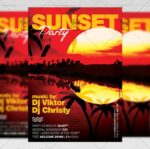 Download Sunset Party PSD Flyer Template Now