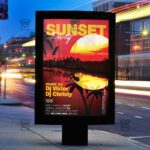 Download Sunset Party PSD Flyer Template Now