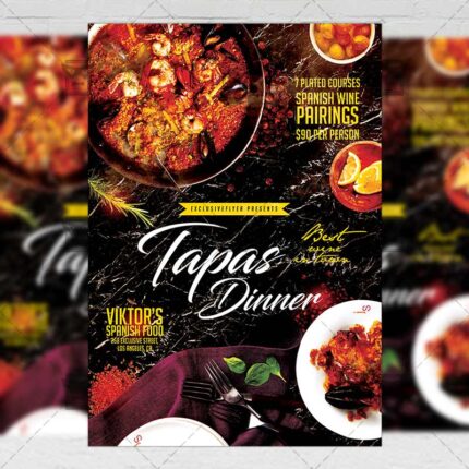 Download Tapas Dinner PSD Flyer Template Now