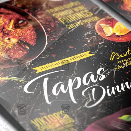 Download Tapas Dinner PSD Flyer Template Now