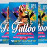 Download Tattoo Saturdays PSD Flyer Template Now