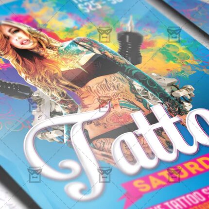 Download Tattoo Saturdays PSD Flyer Template Now