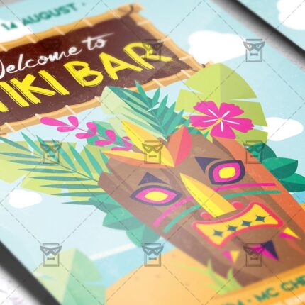 Download Tiki Bar PSD Flyer Template Now