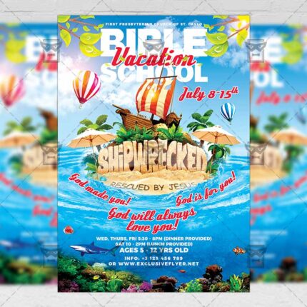 Download Vacation Bible School PSD Flyer Template Now