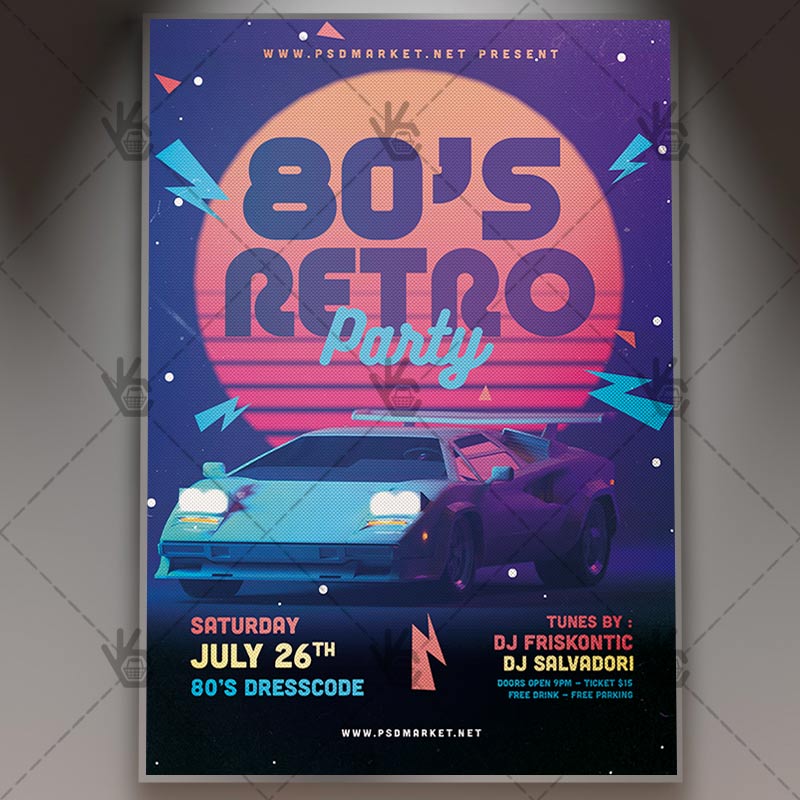 80s_party_flyer_psd_psdmarket_1.jpg Download 80s Party Flyer - PSD Template