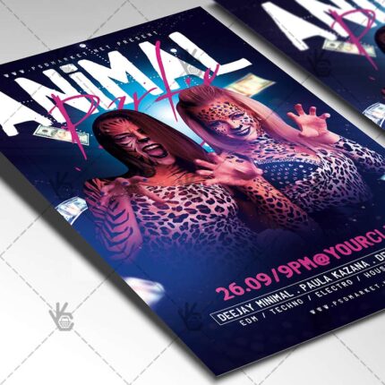 Download Animal Party Flyer - PSD Template-2