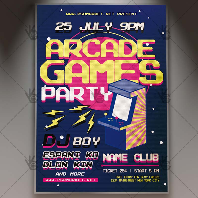 arcade_game_flyer_psd_psdmarket_1.jpg Download Arcade Game Flyer - PSD Template