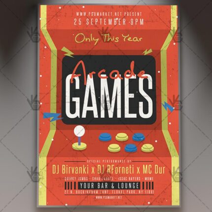 Download Arcade Games Flyer - PSD Template