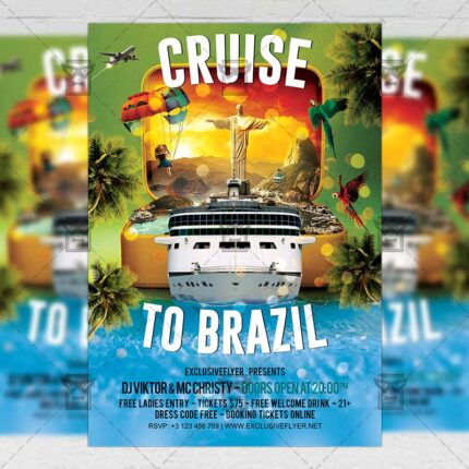 Download Cruise to Brazil PSD Flyer Template Now