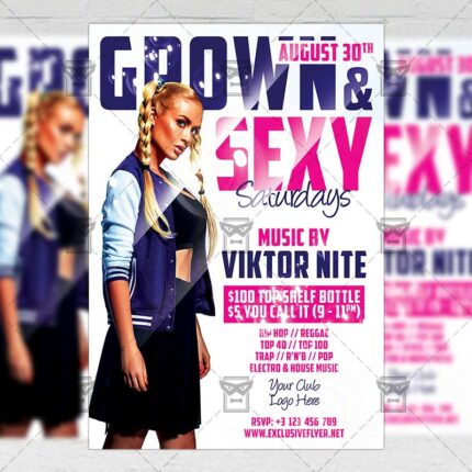 Download Grown and Sexy PSD Flyer Template Now