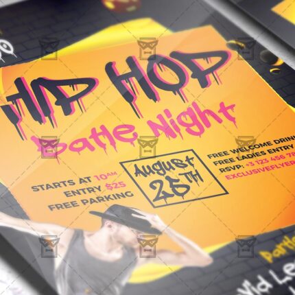 Download Hip Hop Night PSD Flyer Template Now