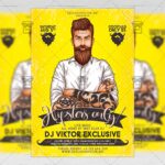 Download Hipster Only Party PSD Flyer Template Now