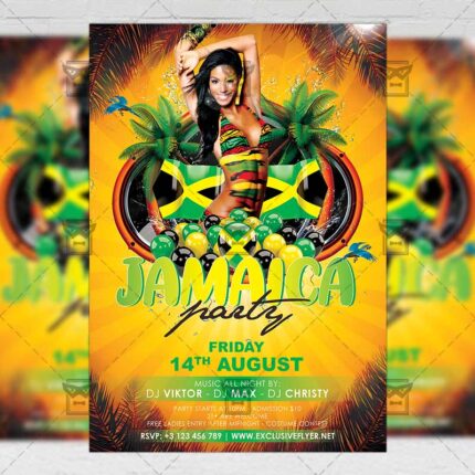 Download Jamaica Party PSD Flyer Template Now