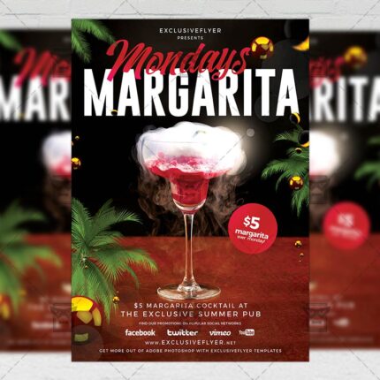 Download Margarita Mondays PSD Flyer Template Now