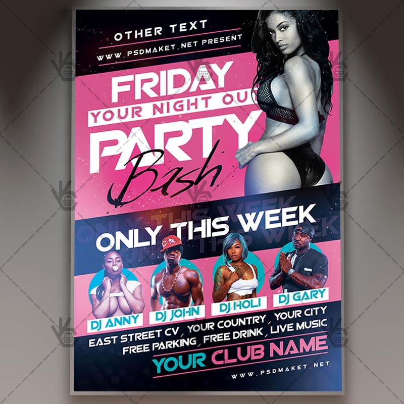 night_out_party_flyer_psd_psdmarket_1.jpg Download Night Out Party Flyer - PSD Template