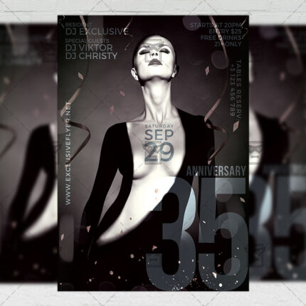 Download 35 Birthday Anniversary PSD Flyer Template Now