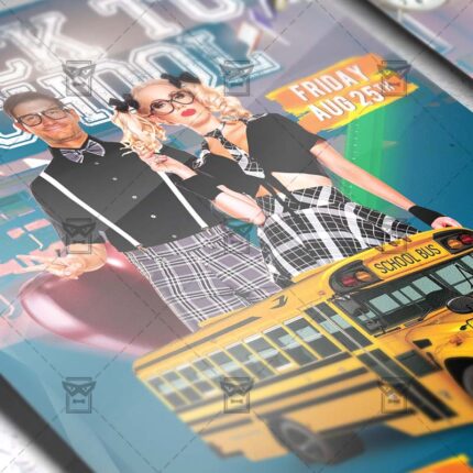 Download Back to School Party PSD Flyer Template Now