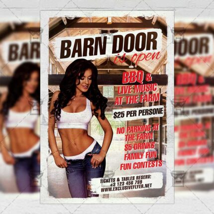 Download Barn Doors is Open PSD Flyer Template Now