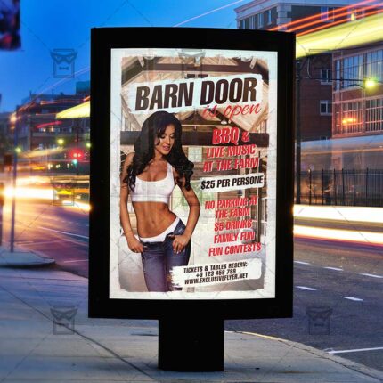 Download Barn Doors is Open PSD Flyer Template Now