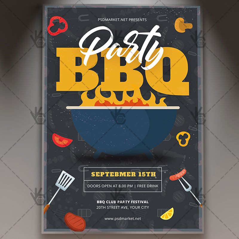 bbq_flyer_psd_psdmarket_1.jpg Download BBQ Flyer - PSD Template