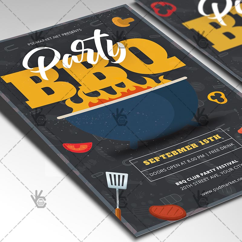 bbq_flyer_psd_psdmarket_2.jpg Download BBQ Flyer - PSD Template-2
