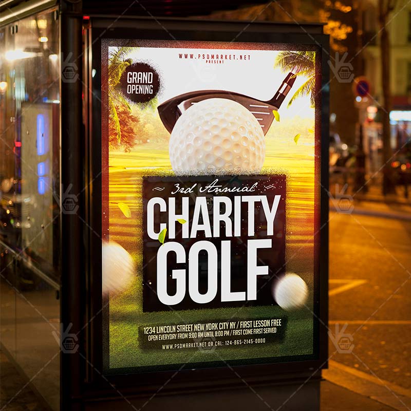 Golf Tournament PSD Flyer Template free download