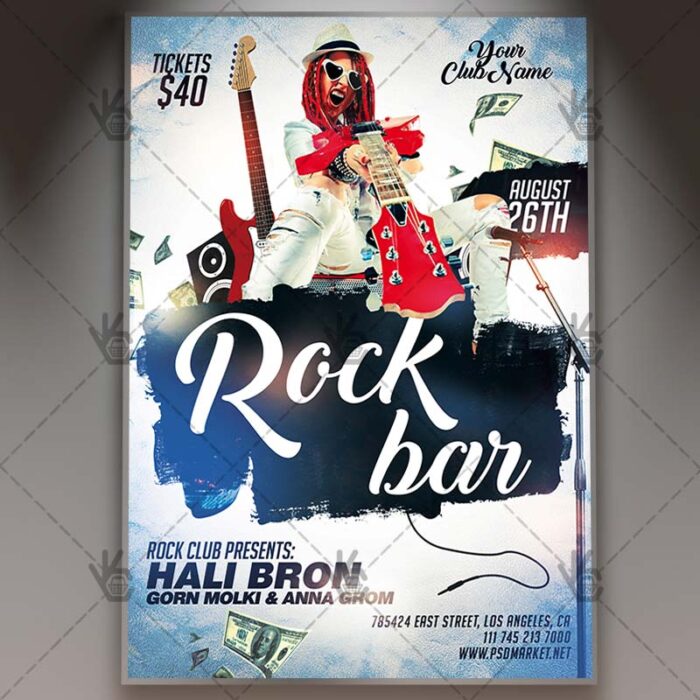 Download Rock Bar Flyer - PSD Template