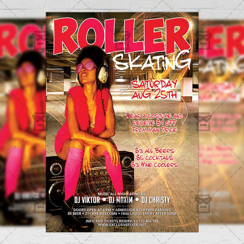 roller_skating_flyer-premium-flyer-template-1.jpg Roller Skating Flyer - Club A5 Template - Image 1