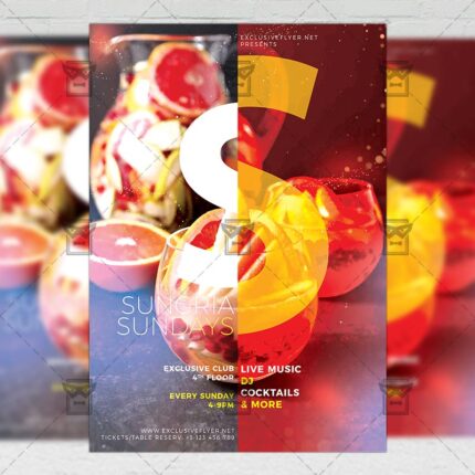 Download Sangria Sundays PSD Flyer Template Now