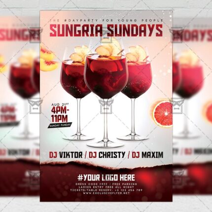 Download Sangria Sundays PSD Flyer Template Now