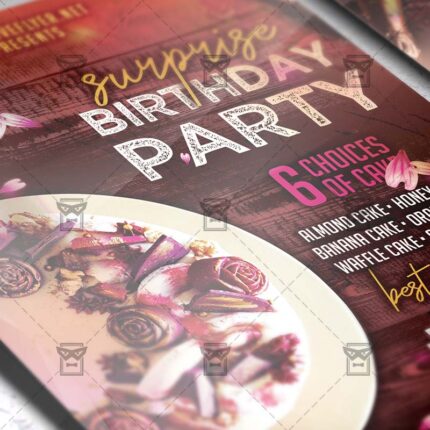 Download Surprise Birthday Party PSD Flyer Template Now