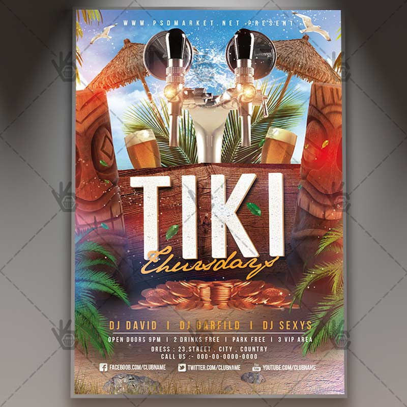 tiki_thursdays_flyer_psd_psdmarket_1.jpg Download Tiki Thursdays Flyer - PSD Template