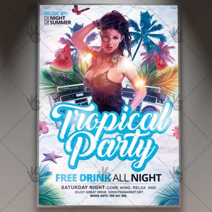 Download Tropical Party Flyer - PSD Template