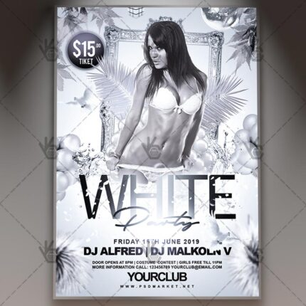 Download White Party Flyer - PSD Template