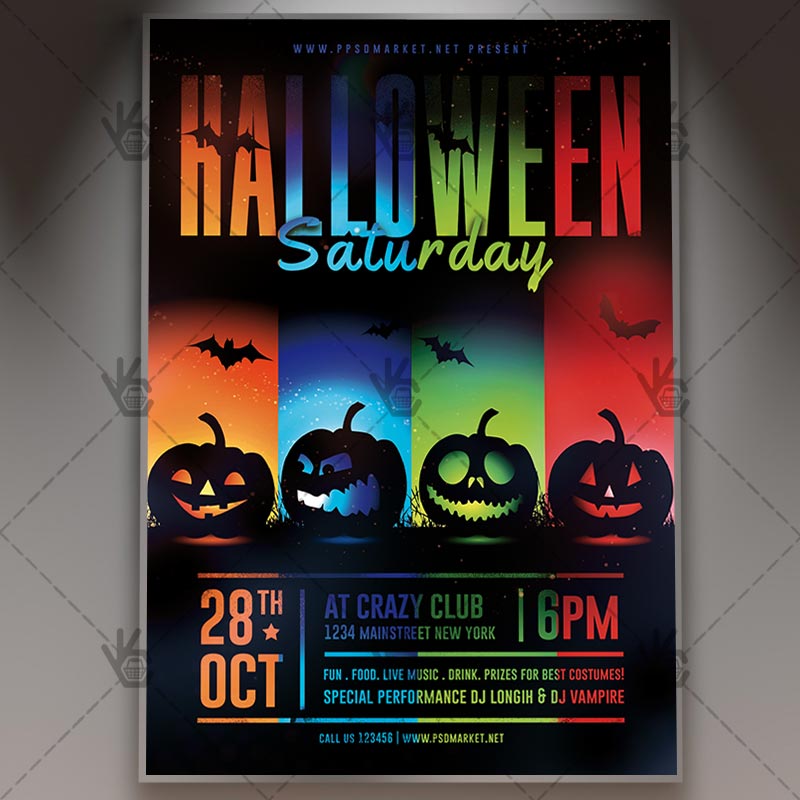 halloween_saturday_flyer_psd_psdmarket_1.jpg Download Halloween Saturday Flyer - PSD Template