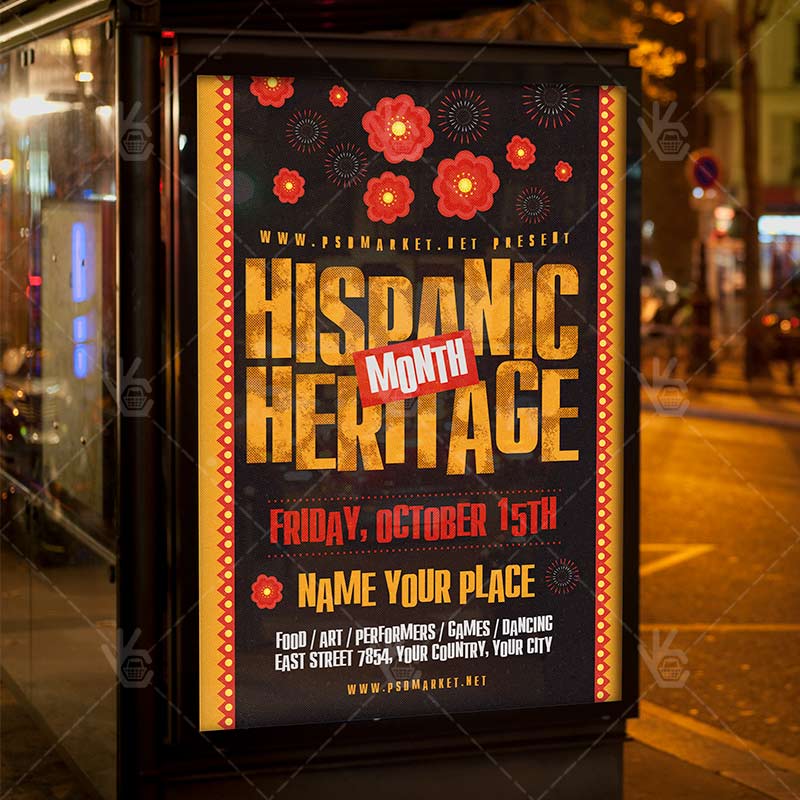 hispanic_heritage_month_flyer_psd_psdmarket_3.jpg Download Hispanic Heritage Month Flyer - PSD Template-3