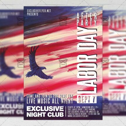 Download Labor Day After Party PSD Flyer Template Now