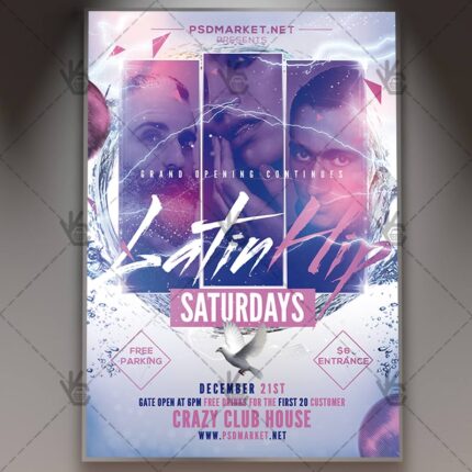 Download Latin Hip Saturdays Flyer - PSD Template