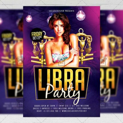 Download Libra Party PSD Flyer Template Now