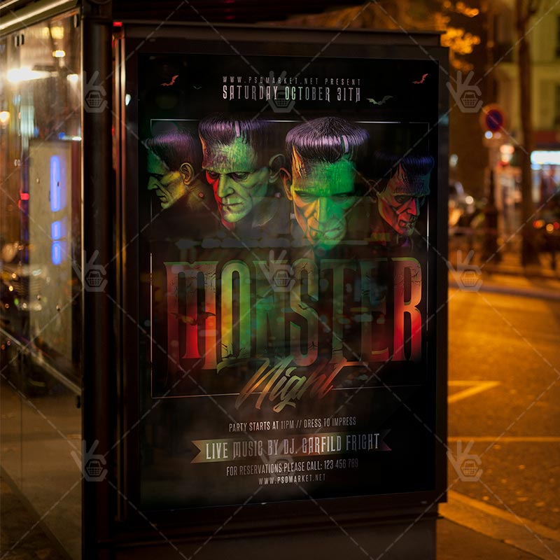 monster_night_flyer_psd_psdmarket_3.jpg Download Monster Night Flyer - PSD Template-3