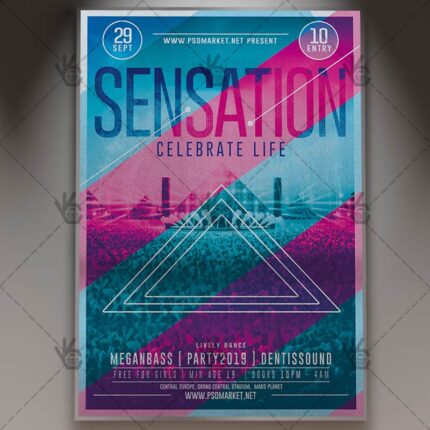 Download Sensation Party Flyer - PSD Template