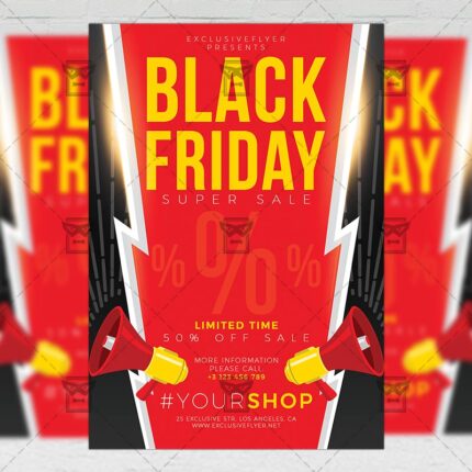 Download Black Friday Super Sale 2019 PSD Flyer Template Now