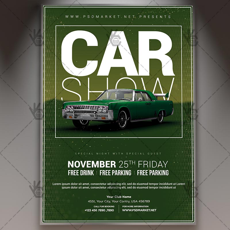 car show flyer template psd free