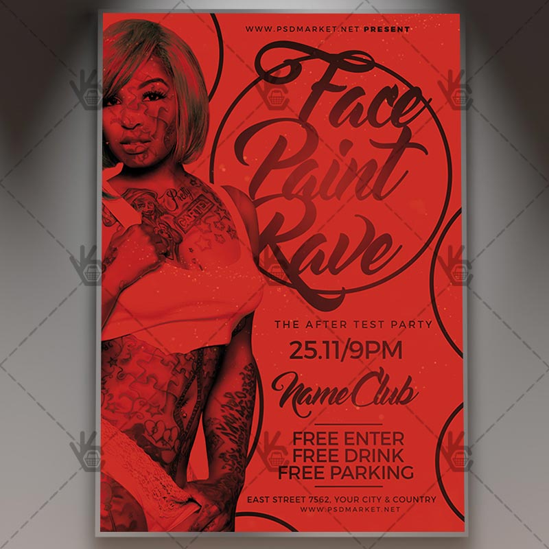 face_paint_rave_flyer_psd_psdmarket_1.jpg Download Face Paint Rave Flyer - PSD Template