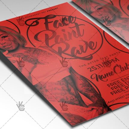 Download Face Paint Rave Flyer - PSD Template-2